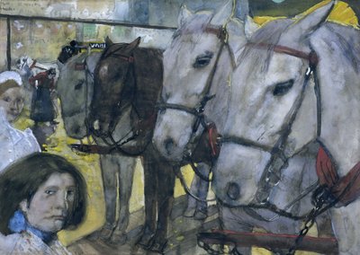1893年のアムステルダムのダムにある馬車 作： George Hendrik Breitner