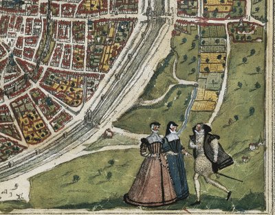 ブラウン，ジョージ（1541-1622）。オルテリウス，アブラハム（1527-1598）。HOGENBERG, Franz (1535-1590).1572-1617 パリ（1572年）。左下詳細。エッチング。スペイン. カスティーリャとレオン.サラマンカ.サラマンカ大学 作： Georg Hogenberg Franz (1535 90) & Ortelius Abraham (1527 98) Braun