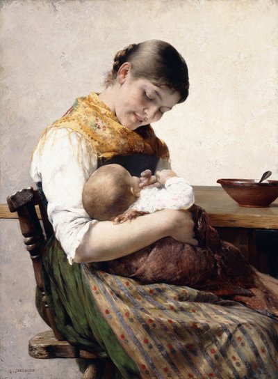 お母さんと子供 作： Georg Jacobides