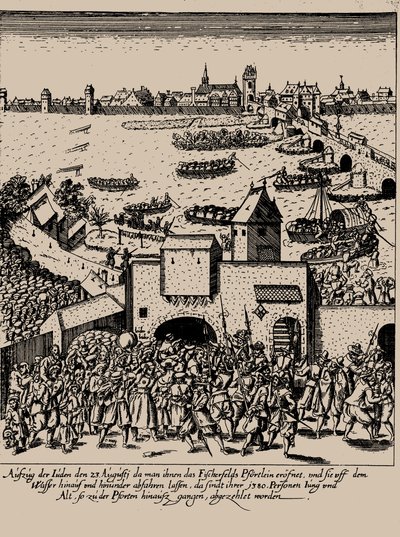 フェットミルヒ・ライジング。 1614 年 8 月 23 日のフランクフルトからのユダヤ人の追放、c. 1616-1617。 作： Georg Keller