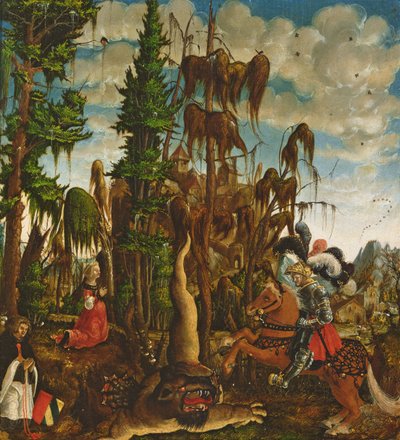 1520年にドラゴンからプリンセスを救ったセントジョージ 作： Georg Lemberger