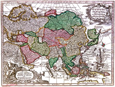 アジア地図 作： Georg Matthäus Seutter