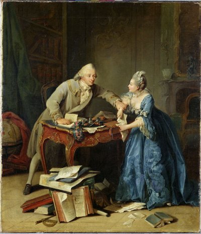 科学と家族の間、1775年頃 作： Georg Melchior Kraus