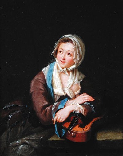 楽器を持つ女性 作： Georg Melchior Kraus