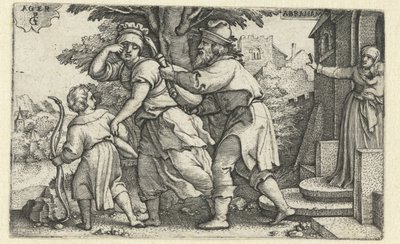 アブラハムはハガルとイシュマエルを追い出す アブラハムの物語（シリーズタイトル） 作： Georg Pencz
