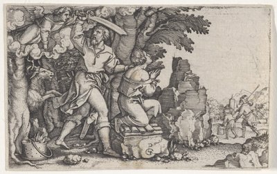 『アブラハムの物語』より、アブラハムの犠牲。 作： Georg Pencz