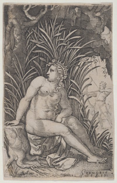 ギリシャのヒロインズ、1539年からのケファルスとプロクリス、1539. 作： Georg Pencz