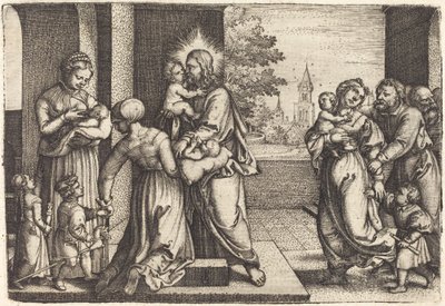 子供たちに囲まれたキリスト 作： Georg Pencz
