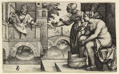 バテシバを観察するデビッド 作： Georg Pencz