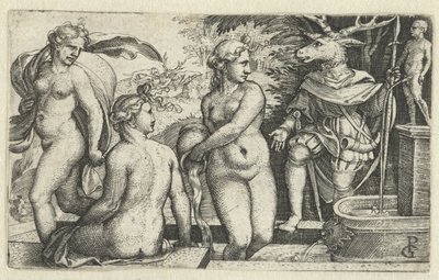 ダイアナは罰としてアクテオンをシカに変える 作： Georg Pencz