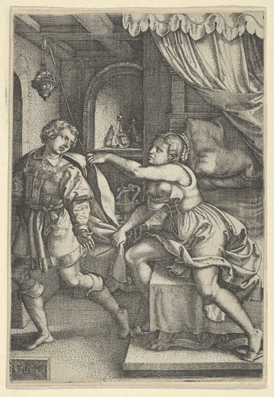 ヨセフとポティファルの妻、ヨセフの物語、1546年より。 作： Georg Pencz