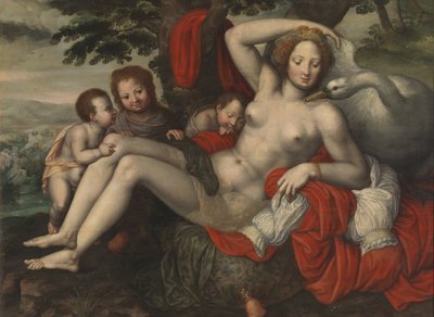 レダと白鳥、16世紀半ば 作： Georg Pencz
