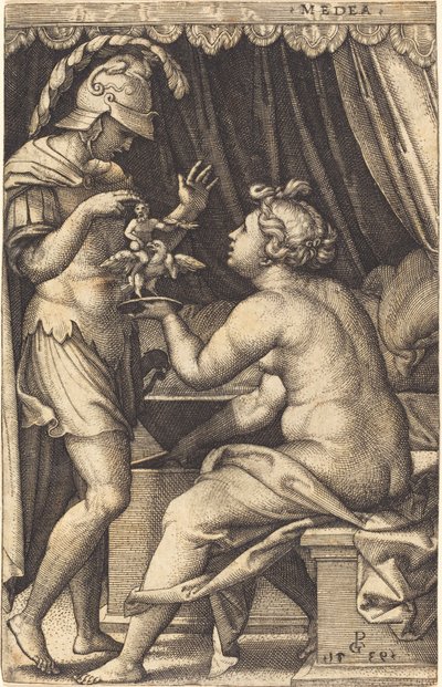 ペナテスをジェイソンに返すメデア 作： Georg Pencz