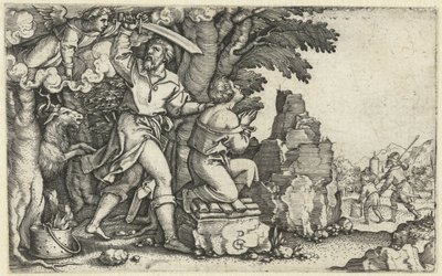 イサクのアブラハムの犠牲 アブラハムの物語（シリーズタイトル） 作： Georg Pencz