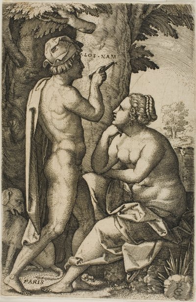 ギリシアのヒロインより パリスとオイノーネ 作： Georg Pencz