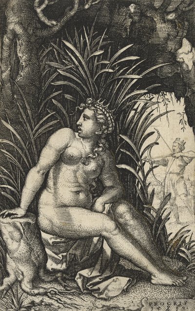 プロクリスとケファルス、1539年（敷設紙に彫刻） 作： Georg Pencz
