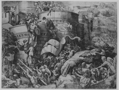 スキピオとその軍隊によるカルタゴの占領、1539 年。 作： Georg Pencz
