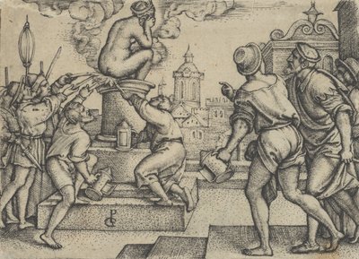 The Story of the Magician Virgil より、罰せられた娼婦。 作： Georg Pencz
