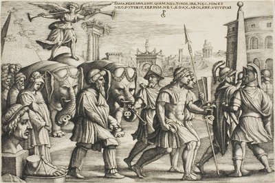 名声の勝利、ペトラルカの勝利のプレート 3 作： Georg Pencz