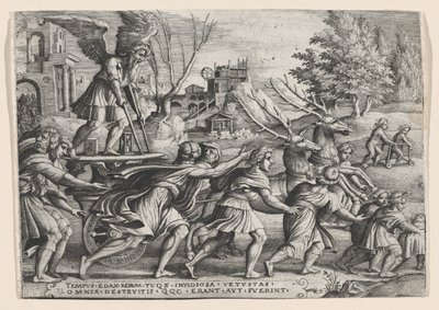 The Triumphs of Petrarch より、Time on Fame の勝利。 作： Georg Pencz