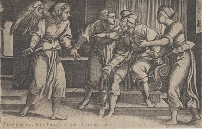 トビアスと大天使ラファエル、『トビアスの物語』、1543 年。 作： Georg Pencz