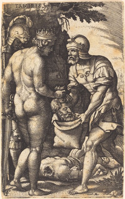 キュロスの首を持つトミュリス 作： Georg Pencz