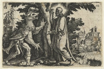 悪魔によるキリストの誘惑 キリストの生涯（シリーズタイトル） 作： Georg Pencz