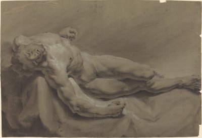 リクライニング男性ヌード 作： Georg Raphael Donner