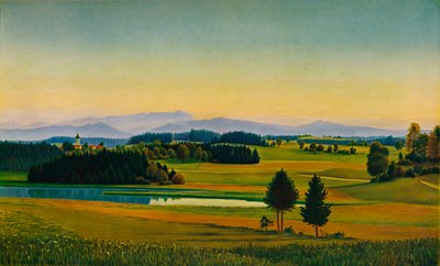 Staffelsee、c1931の風景 作： Georg Schrimpf