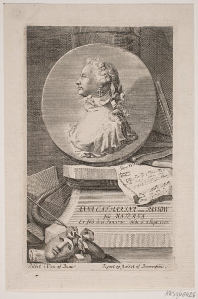 女優アンナ・カタリーナ・フォン・パッソウ 作： Georg Vilhelm Baurenfeind