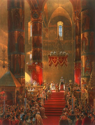 1856年、モスクワの皇帝アレクサンドル2世の戴冠式でメトロポリタンが手放した。 作： Georg Wilhelm Timm