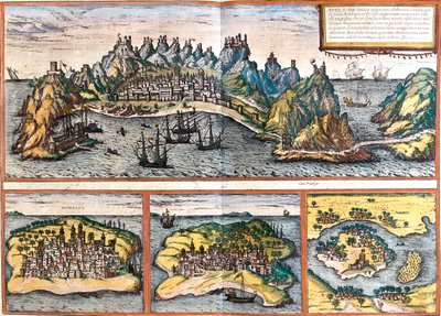 アデン、モンバサ、キルワ、ノバ・ソファラ、イエメン、ケニア、タンザニア、モザンビーク 作： Georg and Hogenberg Franz (1535 90) Braun