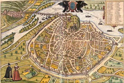 フランス、アヴィニョン 作： Georg and Hogenberg Franz (1535 90) Braun