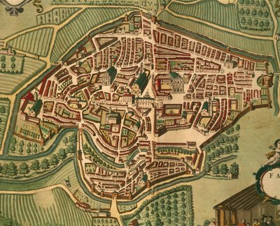 ゲオルグ・ブラウンの「Civitates Orbis Terrarum」よりファブリアーノ。 作： Georg Braun and Hogenberg Franz