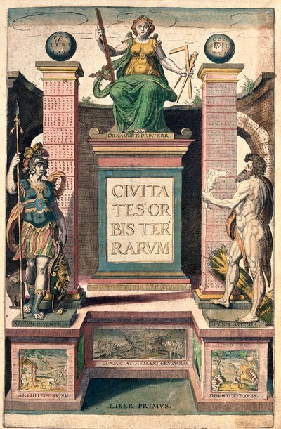 ブラウンとホーゲンベルク著『Civitates orbis terrarum』表紙 作： Georg and Hogenberg Franz (1535 90) Braun