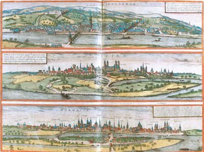 ドイツ、ハイデルベルク、シュパイヤー、ヴォルムス 作： Georg and Hogenberg Franz (1535 90) Braun