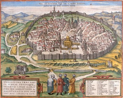 イスラエル、エルサレム 作： Georg and Hogenberg Franz (1535 90) Braun