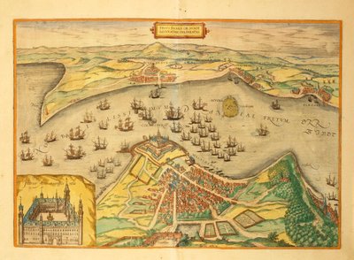 ゲオルグ・ブラウンの「Civitates Orbis Terrarum」よりクロンボー。 作： Georg Braun and Hogenberg Franz