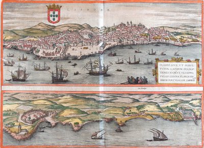 ポルトガル、リスボン、カスカイス 作： Georg and Hogenberg Franz (1535 90) Braun