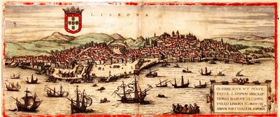 ポルトガル、リスボン 作： Georg and Hogenberg Franz (1535 90) Braun