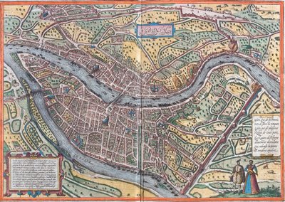 フランス、リヨン 作： Georg and Hogenberg Franz (1535 90) Braun
