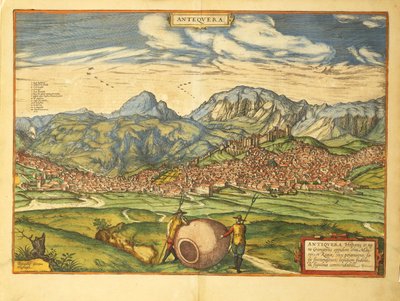 Georg BraunのCivitates Orbis TerrarumによるAntequeraの地図 作： Georg Braun and Hogenberg Franz