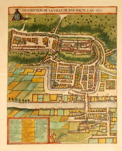 Georg BraunのCivitates Orbis TerrarumよりBar-Le-Ducの地図。 作： Georg Braun and Hogenberg Franz