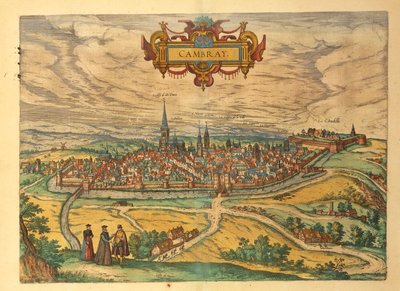 ゲオルグ・ブラウンの「Civitates Orbis Terrarum」に掲載されたカンブレーの地図 作： Georg Braun and Hogenberg Franz