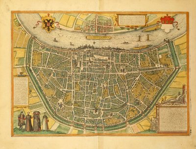 Georg BraunのCivitates Orbis Terrarumによるケルンの地図 作： Georg Braun and Hogenberg Franz