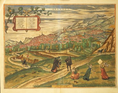 Georg BraunのCivitates Orbis Terrarumによるグラナダの地図 作： Georg Braun and Hogenberg Franz