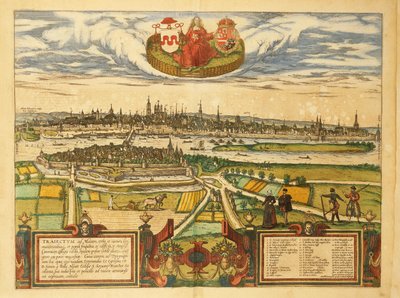 ゲオルク・ブラウンの「Civitates Orbis Terrarum」によるマーストリヒトの地図 作： Georg Braun and Hogenberg Franz