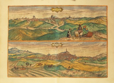 ゲオルグ・ブラウンの「Civitates Orbis Terrarum」よりマルチェナとオスナの地図 作： Georg Braun and Hogenberg Franz