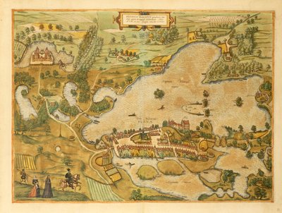 ゲオルグ・ブラウンの「Civitates Orbis Terrarum」よりプロンの地図 作： Georg Braun and Hogenberg Franz