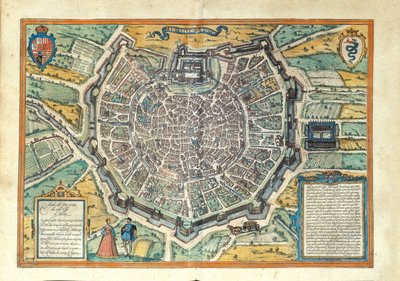 ゲオルク・ブラウンの「Civitates Orbis Terrarum」よりミラノ 作： Georg Braun and Hogenberg Franz